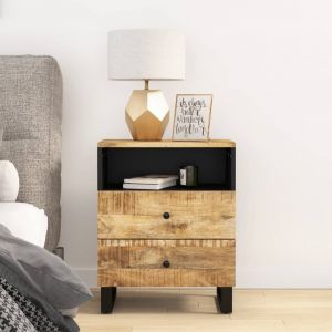 VidaXL Table de chevet 50x33x62 cm Bois de manguier et d'ingénierie