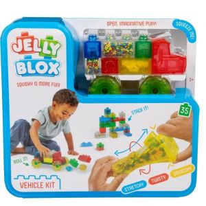 Goliath JELLY BLOX - Vroom Kit - 35 Blocs de Construction Tactiles pour Créer un Camion- Jeu de Construction pour Enfants dès 2 Ans - Expérience Sensorielle avec Blocs Extensibles, Souples et Flexibles