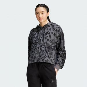 Adidas Sweatshirt &agrave; capuche full zip femme Animal French Terry