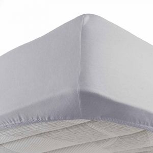 Drap housse 2 personnes 140 x 190 cm jersey uni jersy Galet