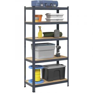 VidaXL Tagère résistante 5 niveaux anthracite acier bois d'ingénierie