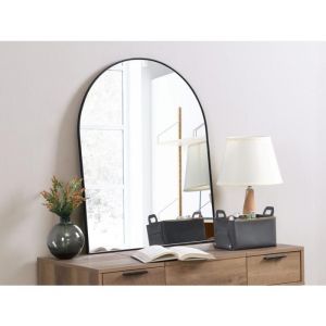 Vente-unique - Miroir arche en métal - L.65 x H.80 cm - Noir - mailen