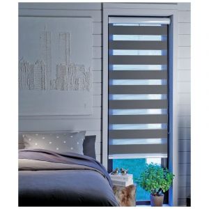 Madécostore Store Enrouleur Jour Nuit - Gris anthracite - L202 x H250cm