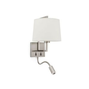 Faro Applique Frame Nickel mat Blanc 1x15W Max E27 et LED