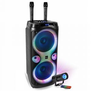 Ibiza Sound Pack Enceinte Karaok&eacute; 1000W USB Bluetooth TWS COLUMBA-KARAOKE - 2 Micros Sans Fil - Effet Lumi&egrave;re Waterwave F&ecirc;te Soir&eacute;e