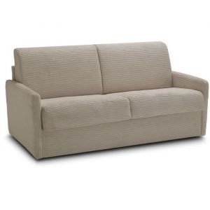 Mondo Canapé convertible express - 3 places - lincoln - Tissu Beige - 175 x 100 x 87 cm