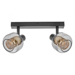 Ledvance Decor Spot Firefly Lampe noire, style industriel, 2 x 2,8 w, 500 lm, 2700 k, bo&icirc;tier en m&eacute;tal et verre, douille E14, montage facile,