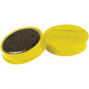 Nobo Jeu d'Aimants pour Tableau Blanc Magnétique, 32mm, Lot de 10, Jaune, 1915302