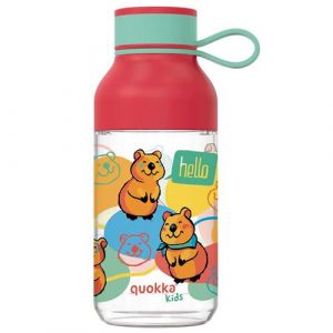 Quokka KIDS ICE HAPPY | BOUTEILLE FABRIQU&Eacute;E EN ECOZEN AVEC CROCHET EN ACIER INOXYDABLE 430 ML
