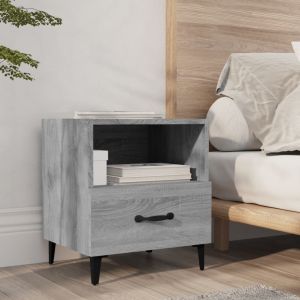 VidaXL Table de chevet Sonoma gris Bois d'ingénierie - Sonoma gris