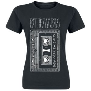 Nirvana As You are Tape Femme T-Shirt Manches Courtes Noir M, 100% Coton, Regular/Coupe Standard