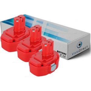 Visiodirect Lot de 3 batteries pour Makita 5000 Series outils sans fil 3000mAh 18V