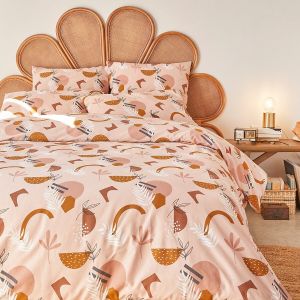 Housse de couette coton, Aurès Imprimé Fond Nude Taille 140x200 cm;200x200 cm;240x220 cm;260x240 cm