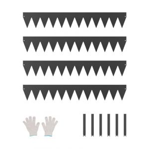 VEVOR Bordure de Jardin en Acier, Lot de 4, Bordures Paysagères en Métal, 1016x152,4 mm, Résistante à la Rouille, Installation Simple, Bandes Pliables pour Séparateur de Chemin de Cour, Pelouse, Noir