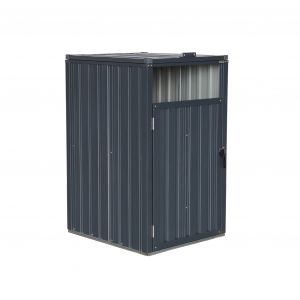 Cache poubelle gris en acier galvanisé 1 place L 73 x P 82 x H 124 cm