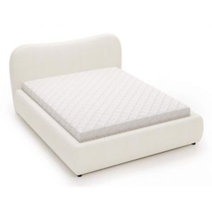 Lit Coffre En Tissu Bouclette Lumia - Tissu Boucl&eacute; Cr&egrave;me - 180x200