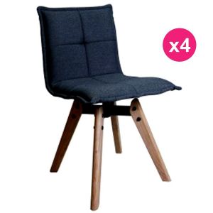 Kosyform Lot De 4 Chaises Tissu Gris Foncé