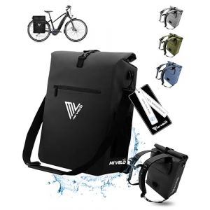 MIVELO sacoche vélo pour porteur - sacoche 3 en 1 sac à dos sac à bandoulière - 100% étanche et sans PVC - sacoche vélo avec sacoche amovible pour ordinateur portable