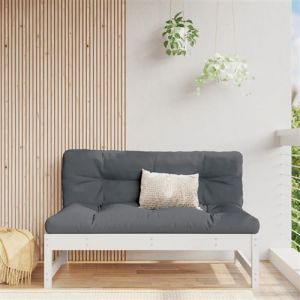 VidaXL Canapé central 120x80 cm blanc bois de pin massif