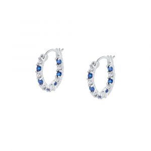 Cleor Boucles d'oreilles pour femme en Argent 925/1000 serti de zircon - 0.003 g - taille : 1.8CM - Z0161109