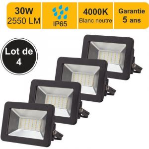 Jamais utilisé] Lot de 4 projecteurs led 30W 2700 lm 4000K IP65 connexion en direct - garantie 5 ans