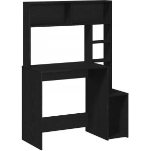 VidaXL Bureau avec étagères noir 100x45x140 cm bois d'ingénierie