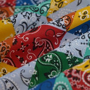 Safeco Tissu coton bandana multicolore vendu au mètre - madrague multicolore