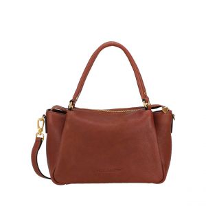 Arthur & Aston Sac &agrave; main en cuir "Elsa" ch&acirc;taigne - 25 x 19 x 12 cm - Marron