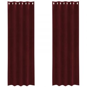 VidaXL Rideaux occultants 2 pcs Bordeaux 140 x 260 cm Velours