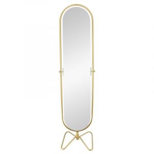 Miroir pivotant sur pied en métal - l. 45 x h. 171 cm - Doré - asatu