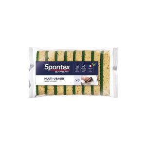 Spontex expert Eponge multiusages grattante verte x 8