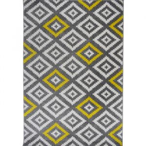 Image de TAVLA Tapis de salon moderne - 120 x 160 cm - 100% polypropylène frisée - Jaune - Tapis de salon moderne - 120 x 160 cm - 100% polypropylène frisée - jaune