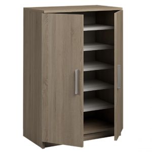 Image de Pegane Armoire Meuble à chaussures coloris chêne cortez - Hauteur 90 x Longueur 60 x Profondeur 35.6 cm