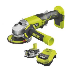 Ryobi Meuleuse d'angle 18V OnePlus R18AG-L40S Batterie Lithium-ion 4.0Ah Chargeur