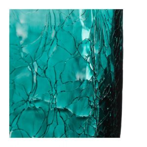 Image de Atmosphera Vase cylindrique en Verre craquelé H 20 cm - Vert