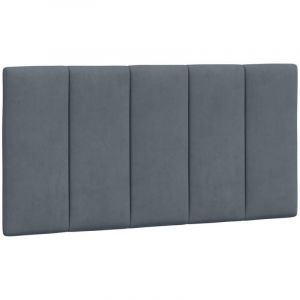 VidaXL Coussin de tête de lit gris foncé 100 cm velours