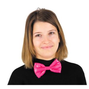 Ruedelafete Noeud papillon sequin n&eacute;on rose