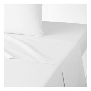 Drap plat uni en polycoton, Scenario Blanc Couleur Blanc Taille 180 x 290 cm