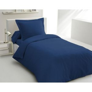 Lovely Home Parure De Couette - 140x200 Cm - 100% Coton - Bleu