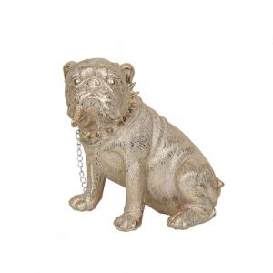 Romimex Figurine décorative dorée en résine pour Chien 28 x 26 x 19 cm