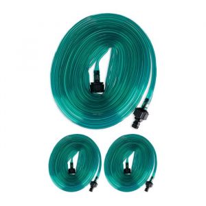 Relaxdays Tuyau d’arrosage lot de 3 lance à eau d’irrigation plate pour jardin trous prêt à la connexion 82 mètres vert
