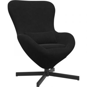 VidaXL Fauteuil ?Uf En Velours Noir
