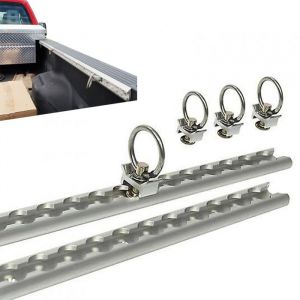 Rail d'arrimage avec 4 anneau d'arrimage pour s&eacute;curisation fixation remorque 1m