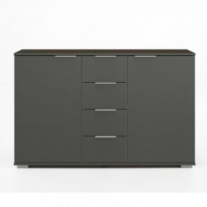 Image de Inside75 Commode ENSSE 4 tiroirs 2 portes graphite - gris