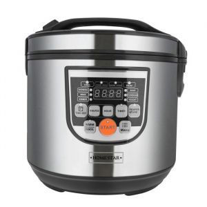 Cuiseur &agrave; Riz - HOME STAR - 5L - Inox - &Eacute;cran LED - Maintien au Chaud