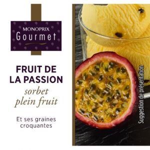 Monoprix gourmet Sorbet fruit de la passion et ses graines croquantes