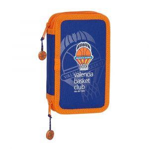 Safta Petit Double Rempli Valencia Basket 28 Pièces Crayon Cas One Size Blue / Orange