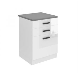 Meuble Cuisine Bas avec Plan de Travail sdsz i Meubles de Cuisine - Taille: 51,6 x 60 x 85 cm i Petit Meuble Cuisine - 2 Tiroirs, 1 Porte i Couleur :