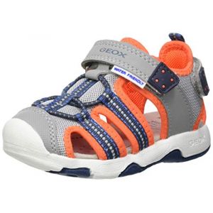 Geox B920FB05014 bébé garçon, Grey/Fluo Orange, 25 EU