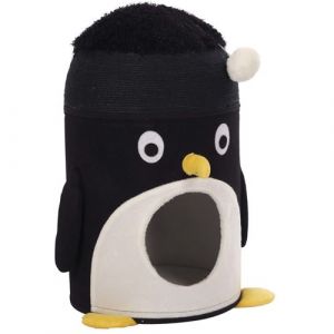 Kerbl Grotte pour chats Pingu 50 cm Noir et blanc